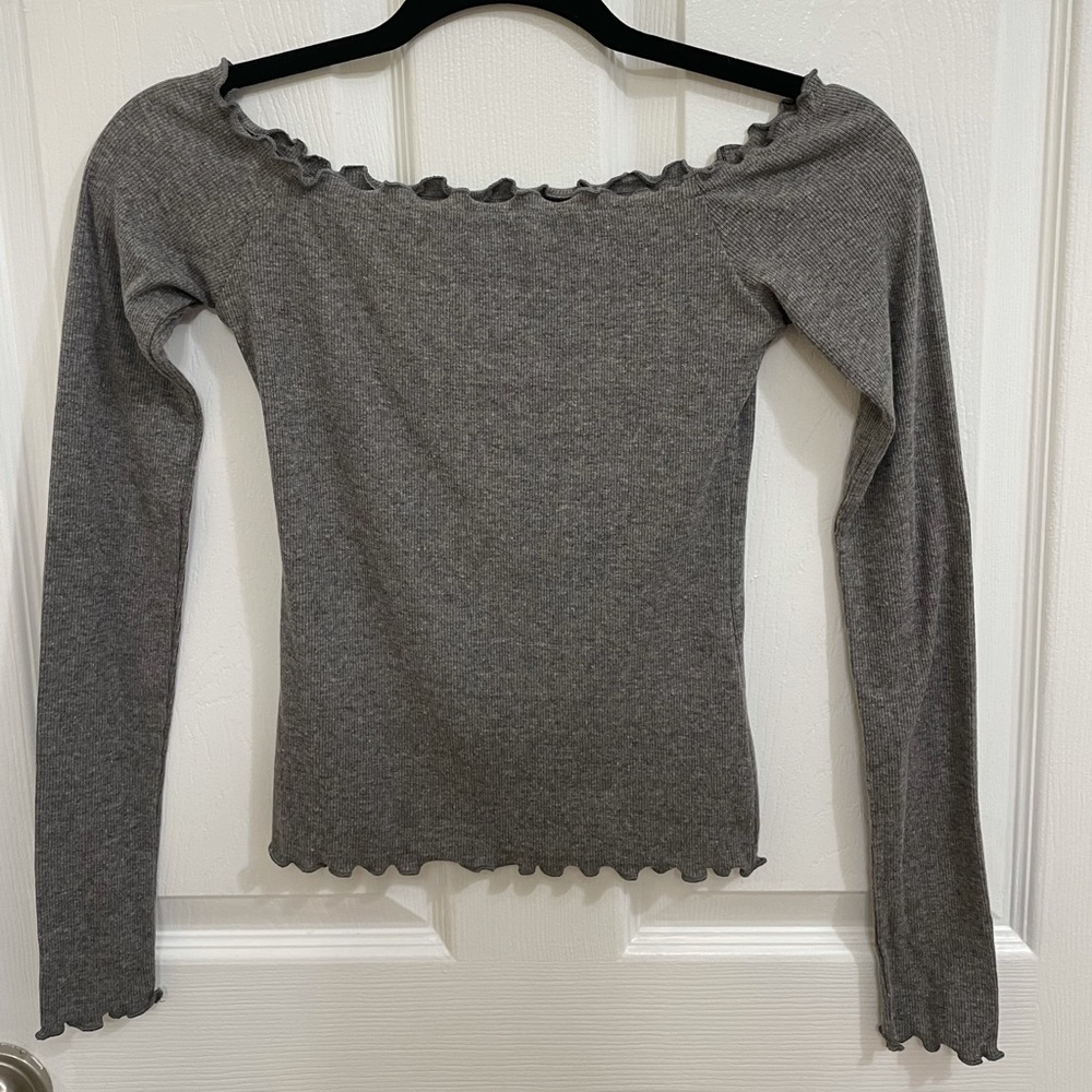 grey off the shoulder top!